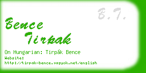 bence tirpak business card